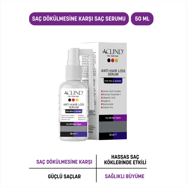 Aclind Anti-Hair Loss Serum For Men & Women | Saç ve Saç Derisi Bakım Serumu 50 ml