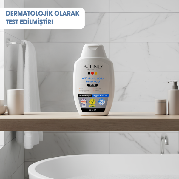 ACLIND® Erkek Saç Bakım Seti | Anti-Hair Loss Şampuan For Men 300 ml + Saç Bakım Serumu 50 ml