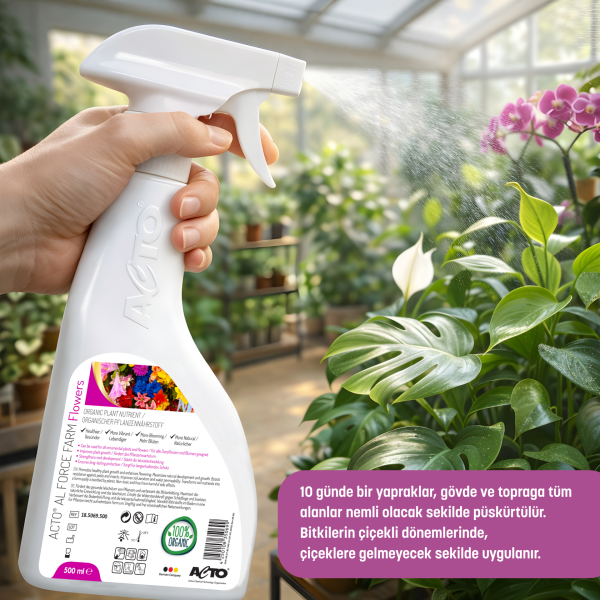 ACTO® AL FORCE Flowers 500 ml Organik Sıvı Gübre | Saksı & Bahçe Çiçekleri İçin Bitki Besini