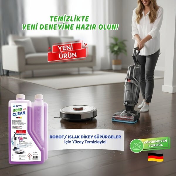 Acto® Robo Clean – Robot & Islak Dikey Süpürgeler İçin Egzotik Kokulu Konsantre Yüzey Temizleyici