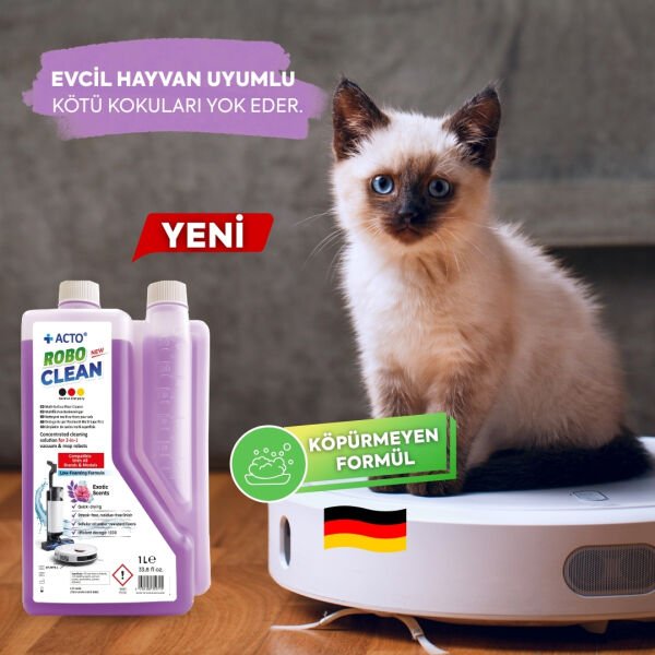 Acto® Robo Clean – Robot & Islak Dikey Süpürgeler İçin Egzotik Kokulu Konsantre Yüzey Temizleyici