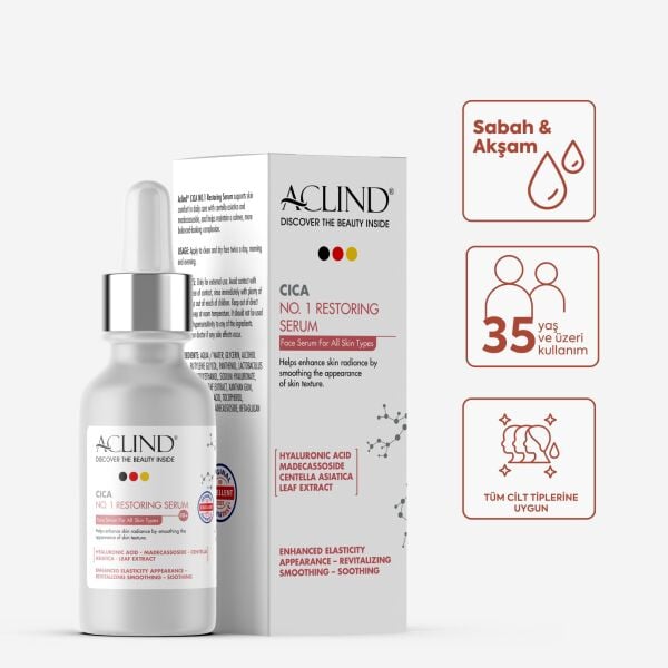 Aclind Cica No:1 Bariyer Güçlendirici ve Onarıcı Yüz Serumu - Centella Asiatica Kızarıklık Karşıtı 30 ml