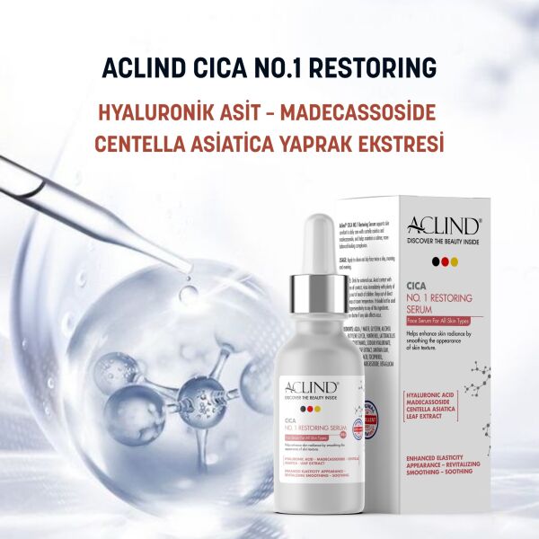 Aclind Cica No:1 Bariyer Güçlendirici ve Onarıcı Yüz Serumu - Centella Asiatica Kızarıklık Karşıtı 30 ml
