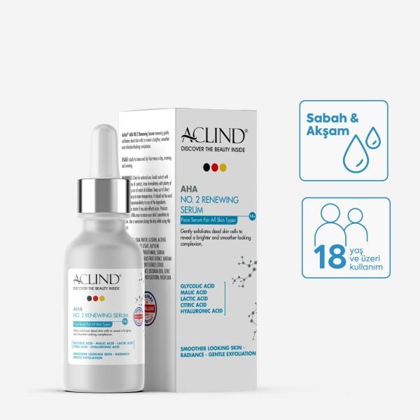 Aclind AHA No:2 Yenileyici Peeling Serumu - Glikolik Asit İçerikli Leke Karşıtı ve Arındırıcı 30 ml