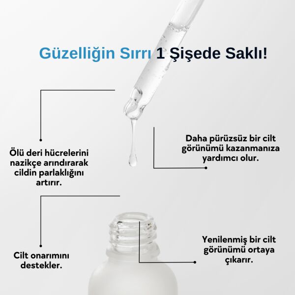 Aclind AHA No:2 Yenileyici Peeling Serumu - Glikolik Asit İçerikli Leke Karşıtı ve Arındırıcı 30 ml