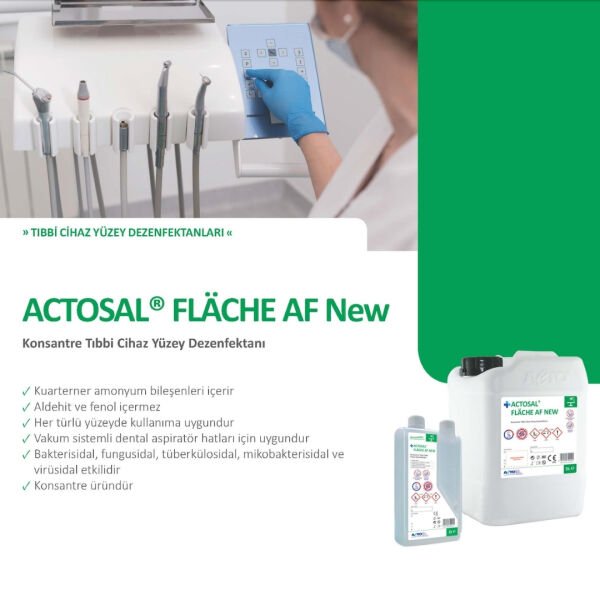 ACTOSAL® FLACHE AF NEW 1 Lt [Konsantre Tıbbi Cihaz Yüzey Dezenfektanı]