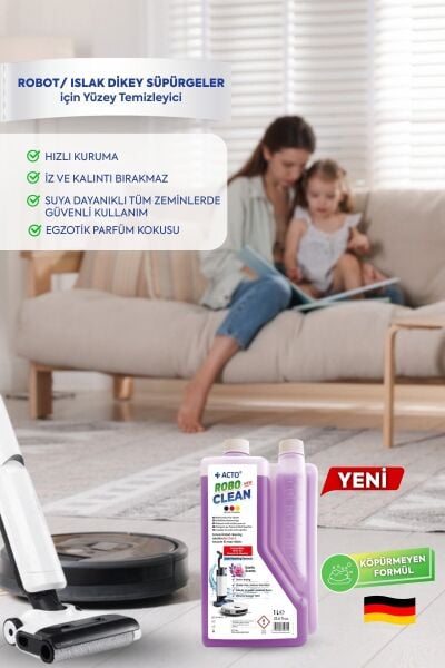 Acto® Robo Clean – Robot & Islak Dikey Süpürgeler İçin Egzotik Kokulu Konsantre Yüzey Temizleyici