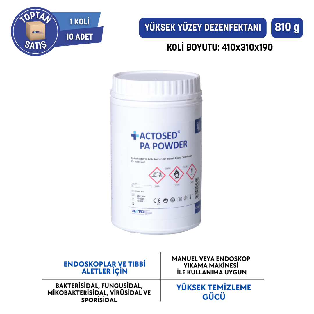 ACTOSED® PA POWDER Endoskop & Tıbbi Alet için Yüksek Yüzey Dezenfektan  - Toptan Satış