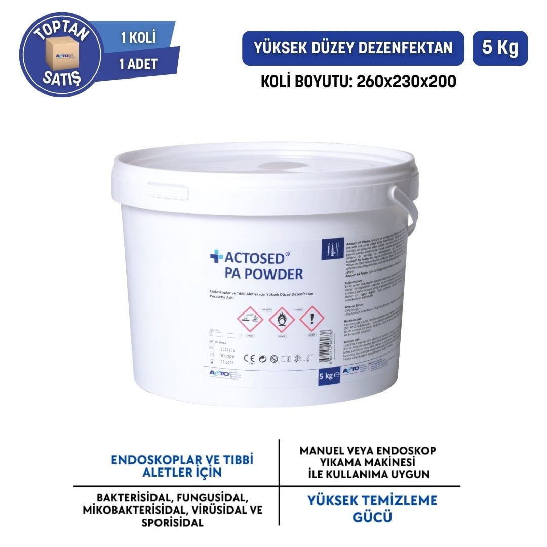 ACTOSED® PA POWDER Endoskop & Tıbbi Alet için Yüksek Yüzey Dezenfektan  - Toptan Satış 5 Lt