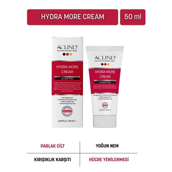 Aclind Hydro More Cream – Yoğun Nem ve Pürüzsüz Cilt Bakım Kremi