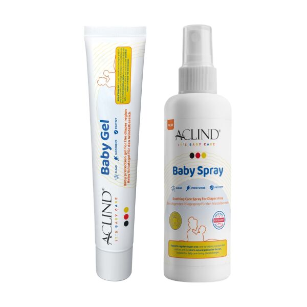 Aclind® BABY GEL 50 ml + Spray 100 ml | Bebek Pişik Önleyici Jel & Sprey