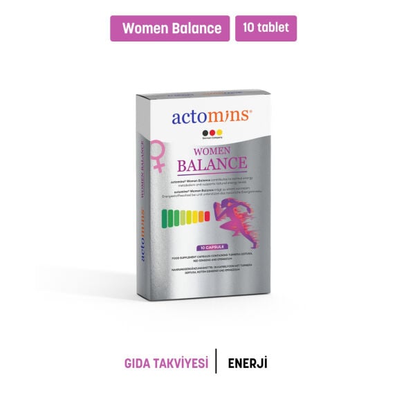 ACTOMINS® WOMEN BALANCE – Kadınlara Özel Damiana, Epimedyum ve Kırmızı Ginseng İçeren Takviye Edici Gıda Kapsül