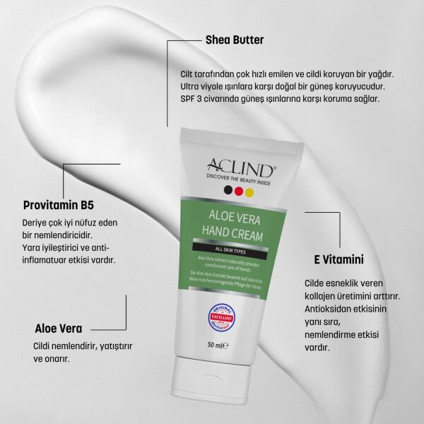 ACLIND® ALOE VERA 50 ml Onarıcı El Kremi