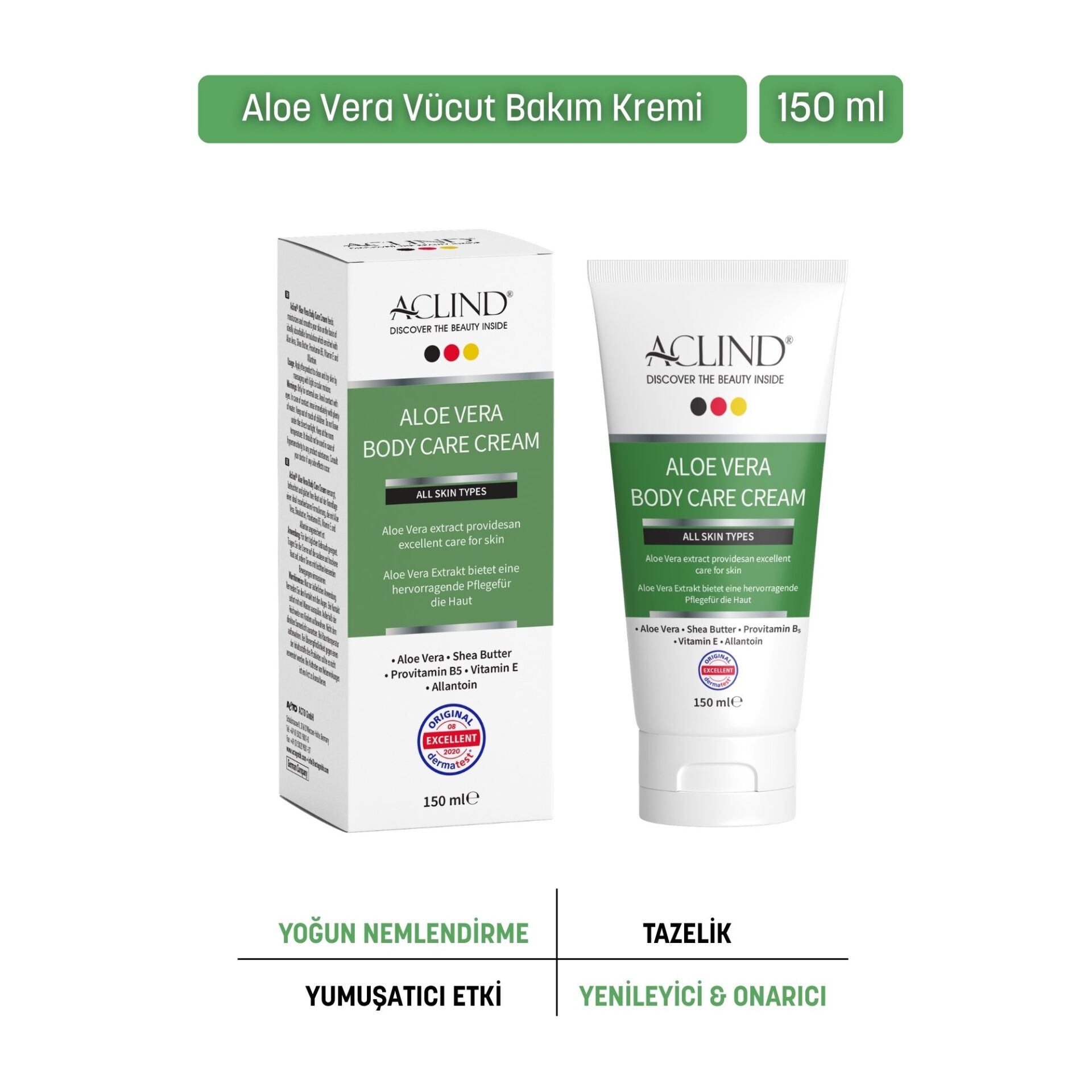 Aclind® ALOE VERA Body Care Cream 150 ml
