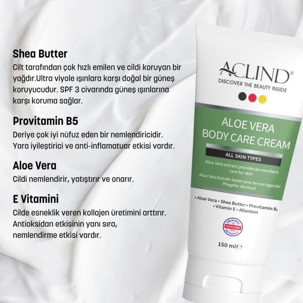 Aclind® ALOE VERA Body Care Cream 150 ml