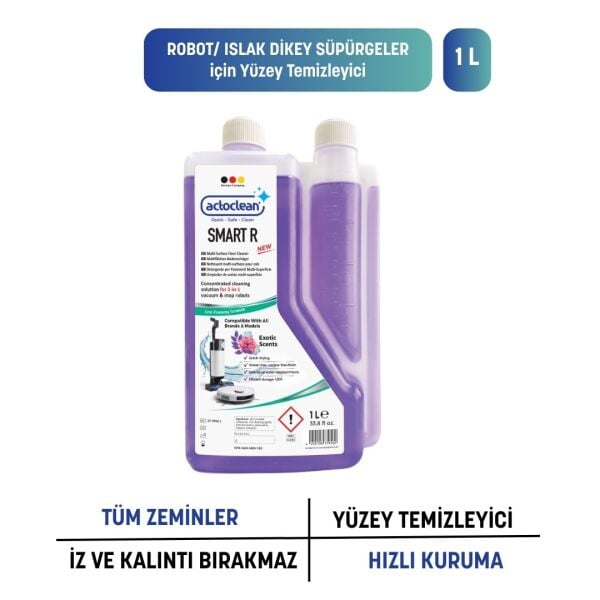 Actoclean® Smart R – Robot & Islak Dikey Süpürgeler İçin Egzotik Kokulu Konsantre Yüzey Temizleyici 1 Litre
