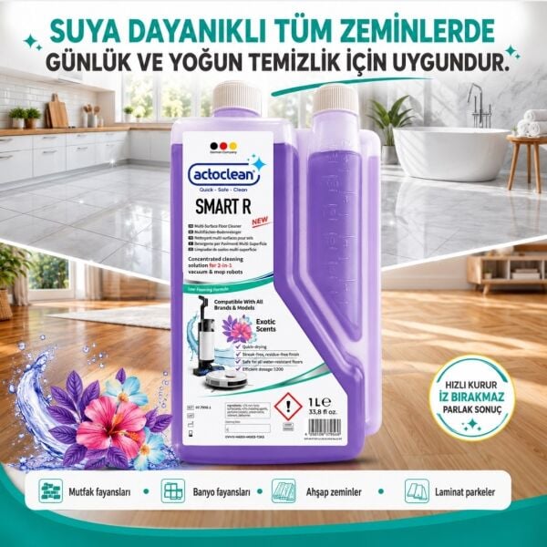 Actoclean® Smart R – Robot & Islak Dikey Süpürgeler İçin Egzotik Kokulu Konsantre Yüzey Temizleyici 1 Litre
