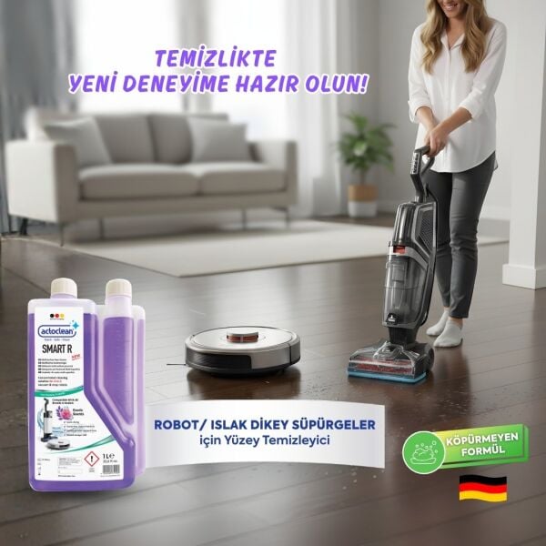 Actoclean® Smart R – Robot & Islak Dikey Süpürgeler İçin Egzotik Kokulu Konsantre Yüzey Temizleyici 1 Litre