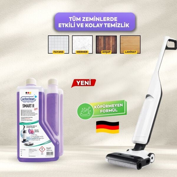 Actoclean® Smart R – Robot & Islak Dikey Süpürgeler İçin Egzotik Kokulu Konsantre Yüzey Temizleyici 1 Litre