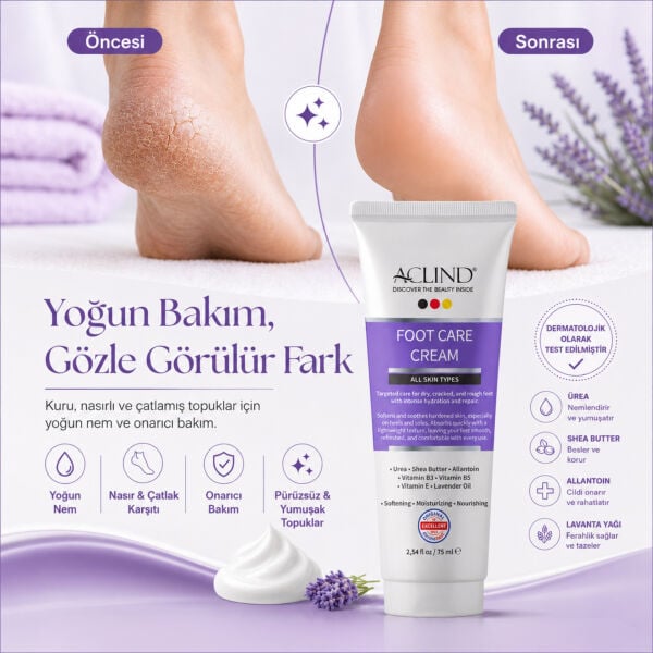 Aclind® Foot Care Cream 75 ML (Ayak Bakım Kremi)